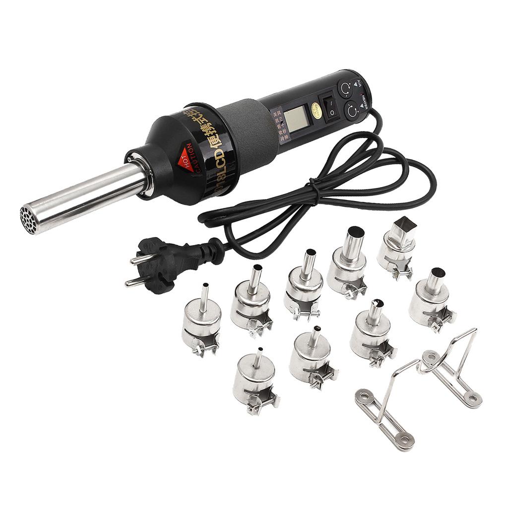 AC220V 450W Electronic Heat Hot Air Solder Gun Desoldering Station+ 9