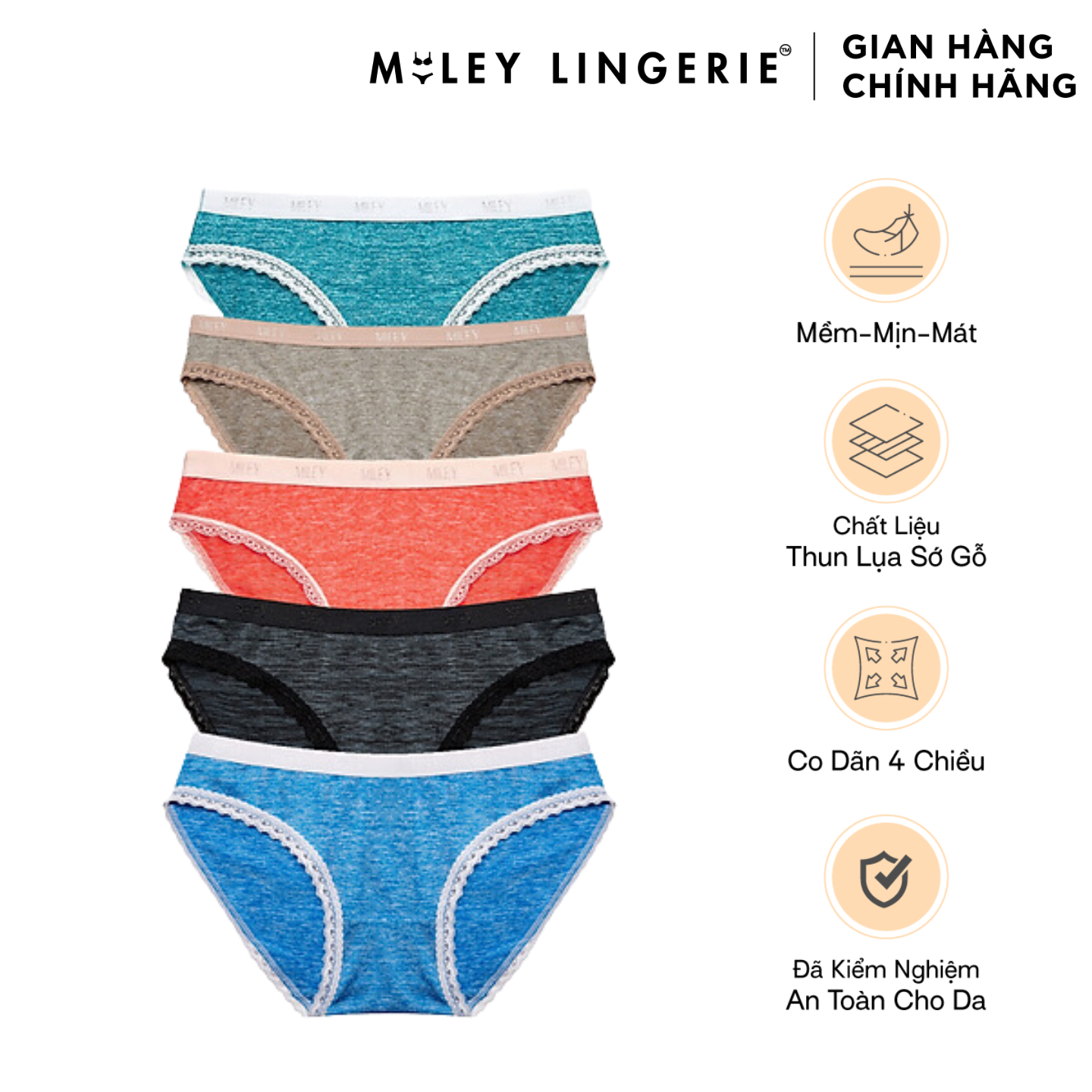 Combo 5 Quần Lót Nữ Sớ Gỗ Miley Lingerie FWS