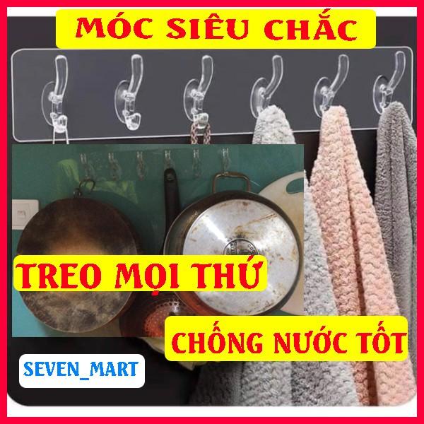 Móc Dán Tường Trong Suốt 6 Nhánh Treo Dính Siêu Chắc