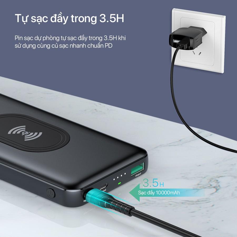 Pin Dự Phòng 10.000mAh ACOME  Sử  Dụng Công Nghệ Không Dây Qi 10W, Hỗ Trợ Sạc Nhanh PD + QC3.0 18W - Hàng Chính Hãng