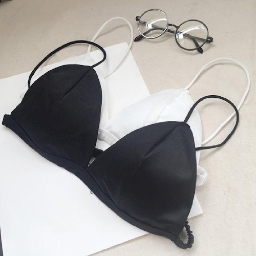 Áo Lót Bra Satin Trơn Bóng - Hàng 1 Size - Dành Cho Người Dưới 60Kg- Vòng 1 Dưới 90 Cm