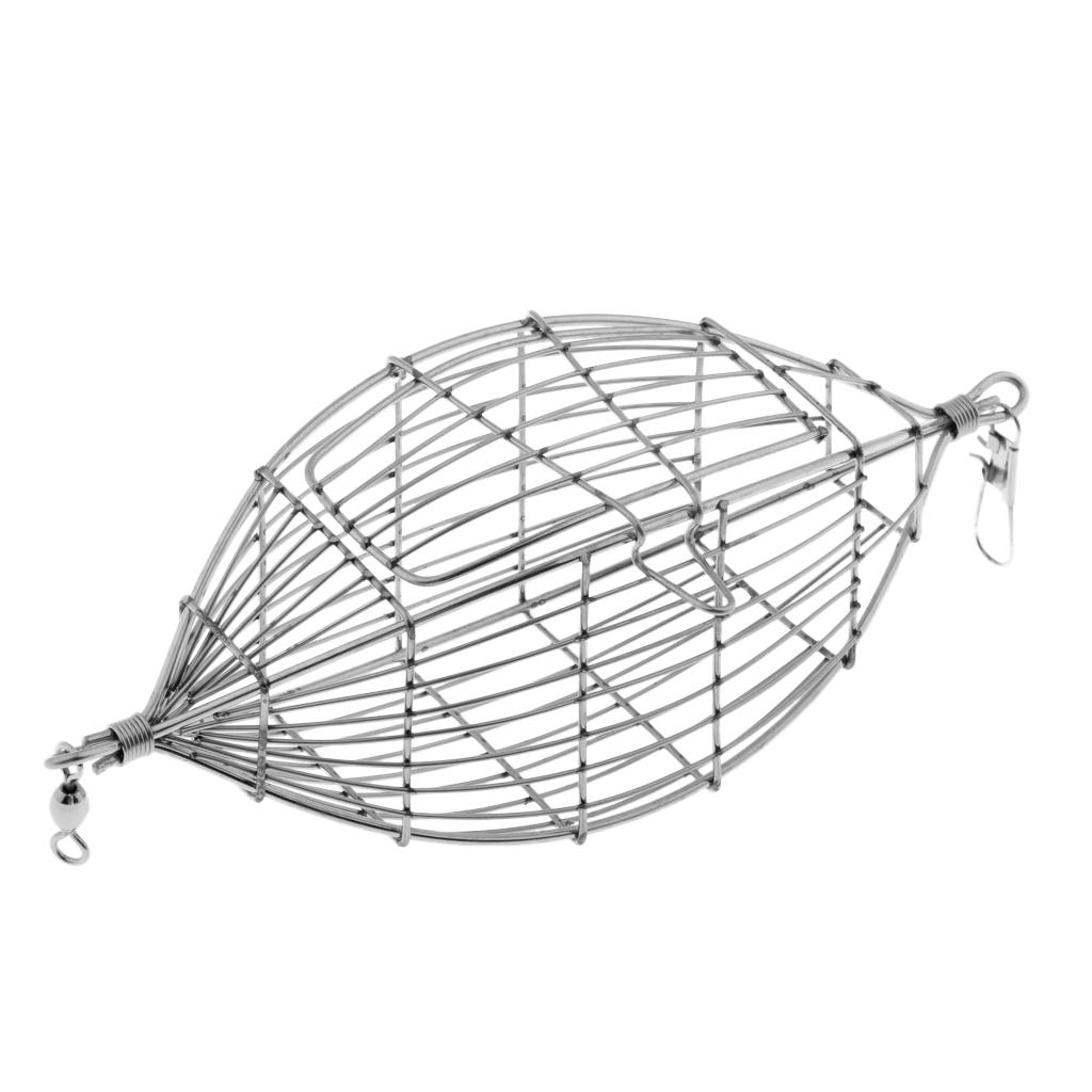 Stainless Steel In Line Wire Cage Bait Fishing Feeder Carp Fishing Tackle