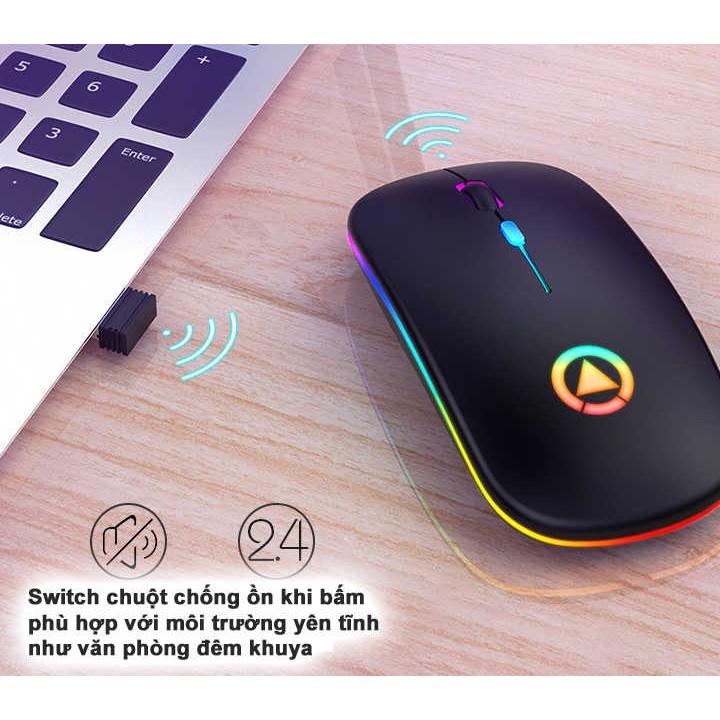 Chuột Không Dây A2 - Chống Ồn Pin Sạc Được Không Cần Thay PIN