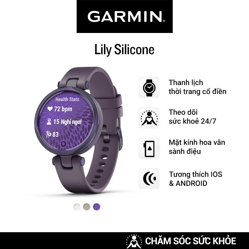 Đồng Hồ Thông Minh Garmin Lily Sport (White/LightSand/DeepOrchid) - Hàng Chính Hãng