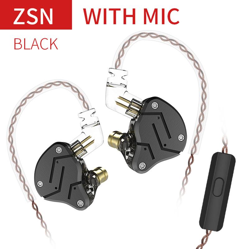 Tai nghe KZ ZSN 1DD 1BA Hybrid In Monitor Tiếng ồn khử Hifi Music Earbuds Sports Stereo Bass Tai nghe với micrô
