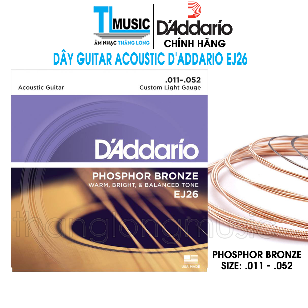 Dây Đàn Guitar Acoustic D'Addario EJ26