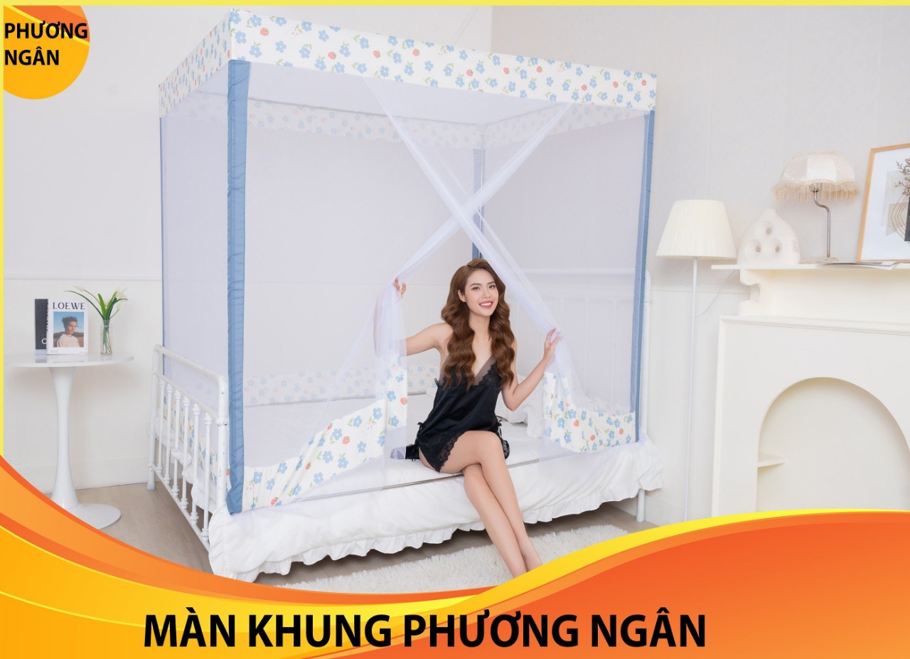 Màn khung không khoan tường thiết kế mới khung Inox chắc chắn, màn tuyn loại đẹp lỗ nhỏ chống muỗi hiệu quả, dễ tháo giặt