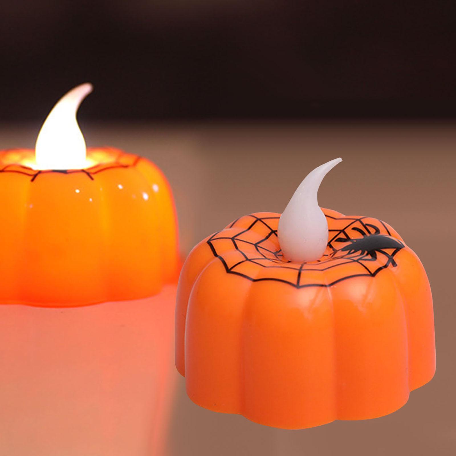 3D Pumpkin Candle Light Halloween LED Tealights Fall Festival