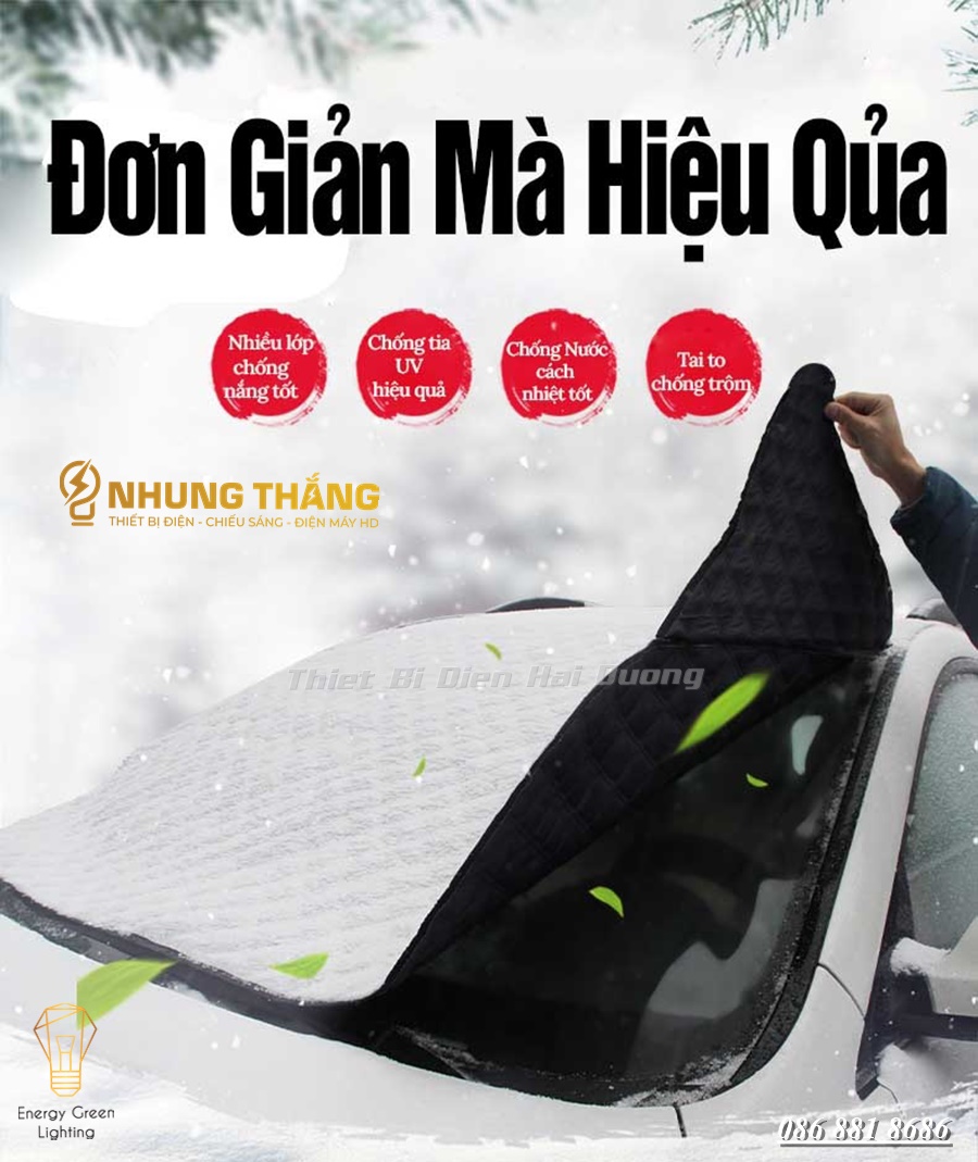 Bạt Phủ Che Nắng R-3911 - Chống Nóng,Cách Nhiệt Kính Lái Ô Tô Xe Hơi 3 Lớp Tráng Bạc Cao Cấp - có video