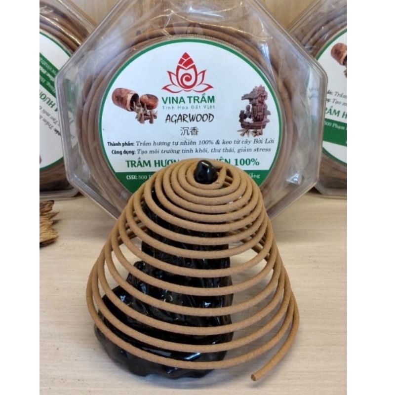 Nhang Khoanh Trầm Hương Nguyên Chất Cao Cấp Loại 8 giờ - Hộp 80gram