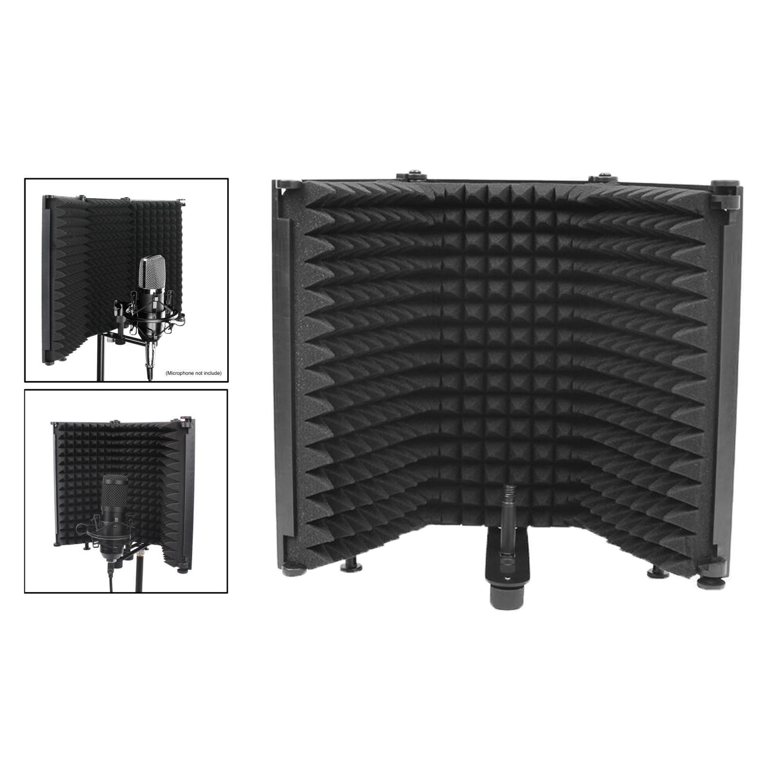 3Panel Microphone Isolation Shield Vocal Recording Microphone Isolation Shield Panel Soundproofing Panel for Home Office Studio