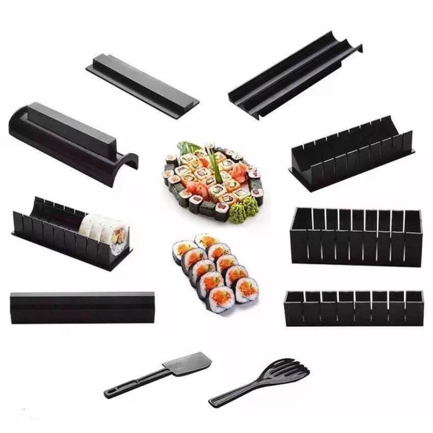 Bộ khuôn làm cơm cuộn , dụng cụ làm shushi cao cấp 10 món