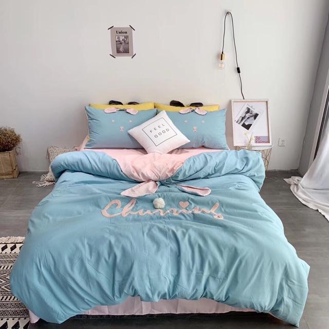 Bộ chăn ga cotton hoạt tính Rabbit 4 món