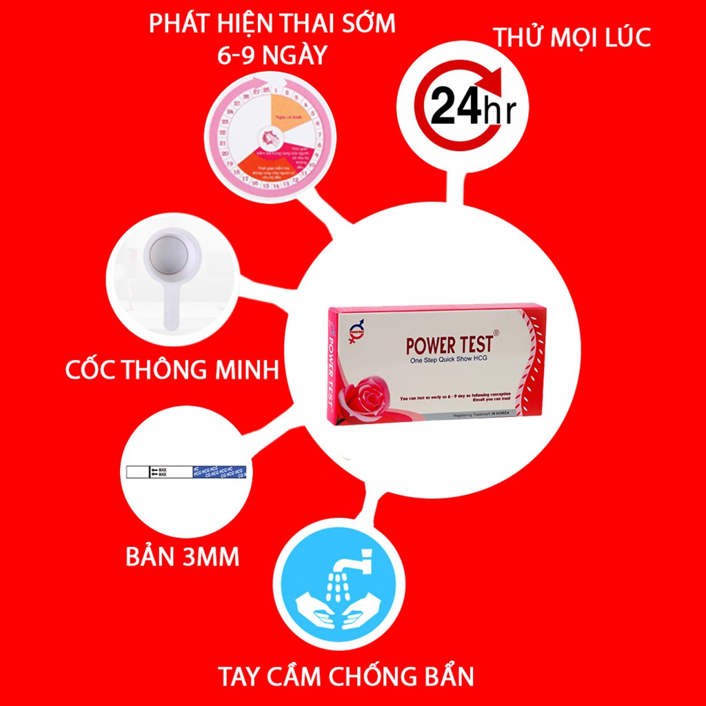 combo Que thử thai Powertest +bút thử thai Powertest