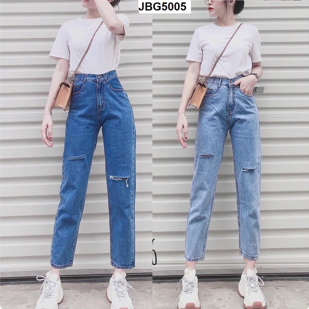 Quần jean baggy rách gối JBG5004