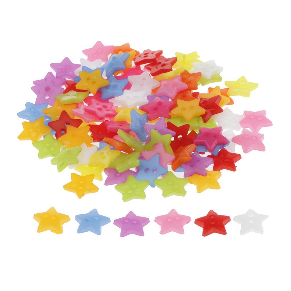 100x 15mm Colorful holes Buttons for DIY Sewing Craft