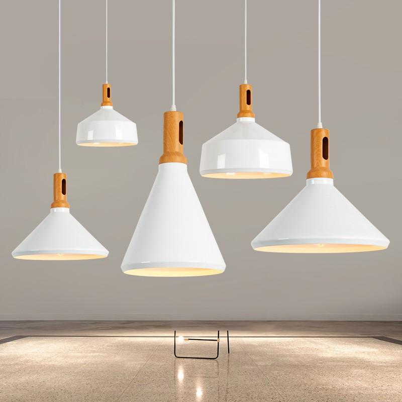 Đèn thả trang trí nội thất ABC phong cách Bắc Âu đui vân gỗ đẹp mắt - Tặng kèm bóng LED chuyên dụng