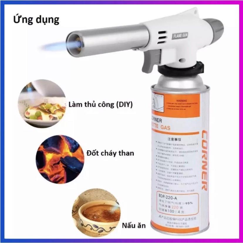 Đầu khò gas cầm tay sử dụng bình mini - Dụng Cụ Khò Gas Đánh Lửa Tự Động Dùng Với Lon Gas Mini.