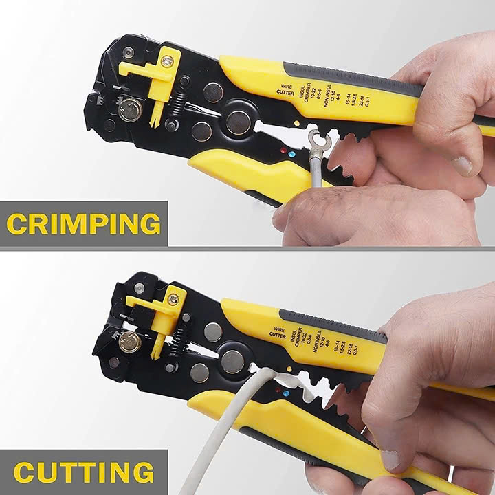 Kìm Tuốt Dây Điện Tự Động - Cắt Dây, Bấm Cos Đa Năng Tiện Lợi Cho Thợ Điện Và Gia Đình