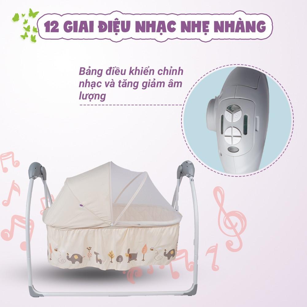 Nôi điện cho bé điều khiển từ xa kết hợp nhạc trắng ru ngủ Mastela SG239 - Nôi cho bé sơ sinh đu đưa tự động