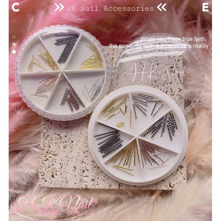 Khay Phụ kiện thanh Charm trang trí Móng Nail