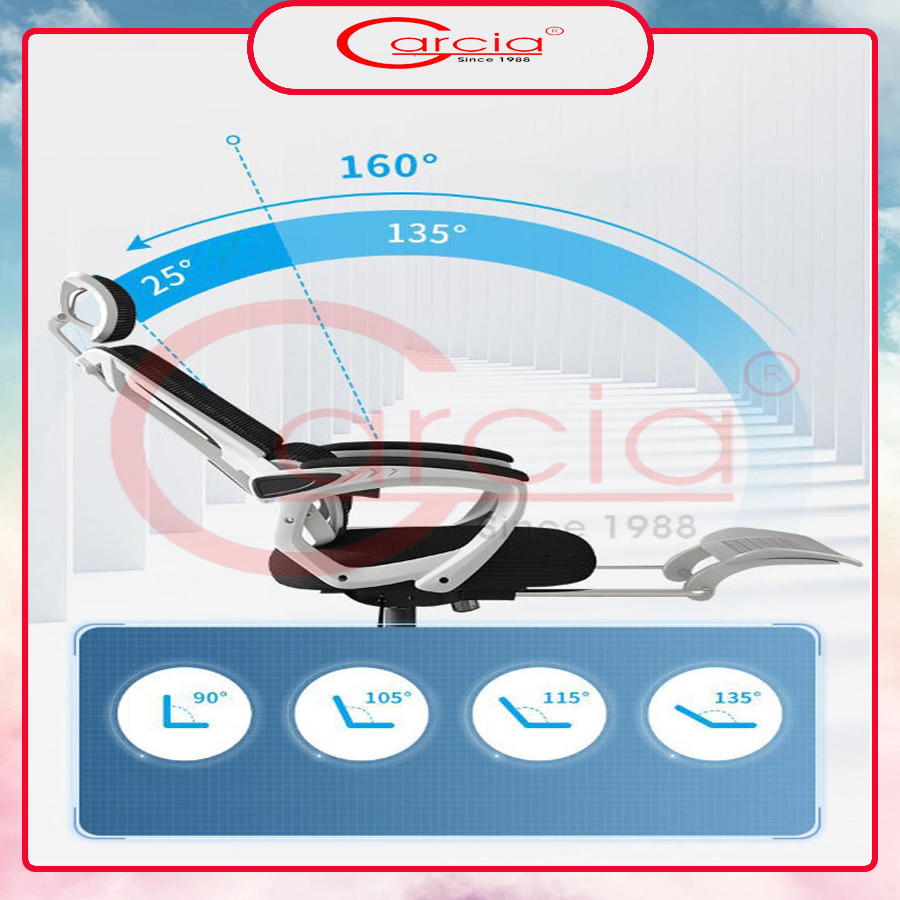 Ghế xoay văn phòng - gaming thiết kế hiện đại nghiêng góc 150 độ mẫu mới 2022 - Hàng chính hãng