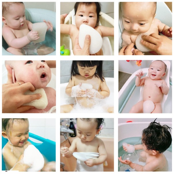 Bông tắm bọt biển hữu cơ konjac Murmur tinh khiết siêu mềm cho bé sơ sinh
