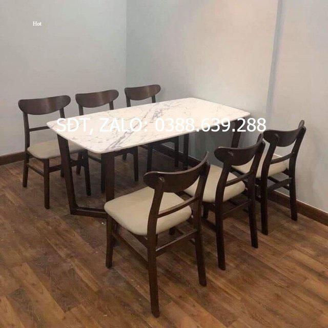 Bộ bàn ăn 6 ghế mặt đá