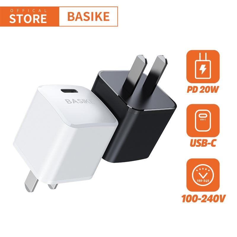 Củ sạc nhanh USB C 20W BASIKE MINI hỗ trợ sạc nhanh Type C PD cho iPhone Samsung HUAWEI-Hàng chính hãng