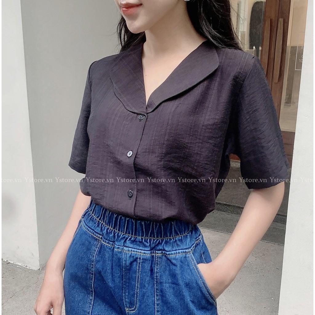 Sơ Mi Nữ Tay Ngắn Cổ Lá Sen - Cao Cấp - Đi Làm - Đi Chơi