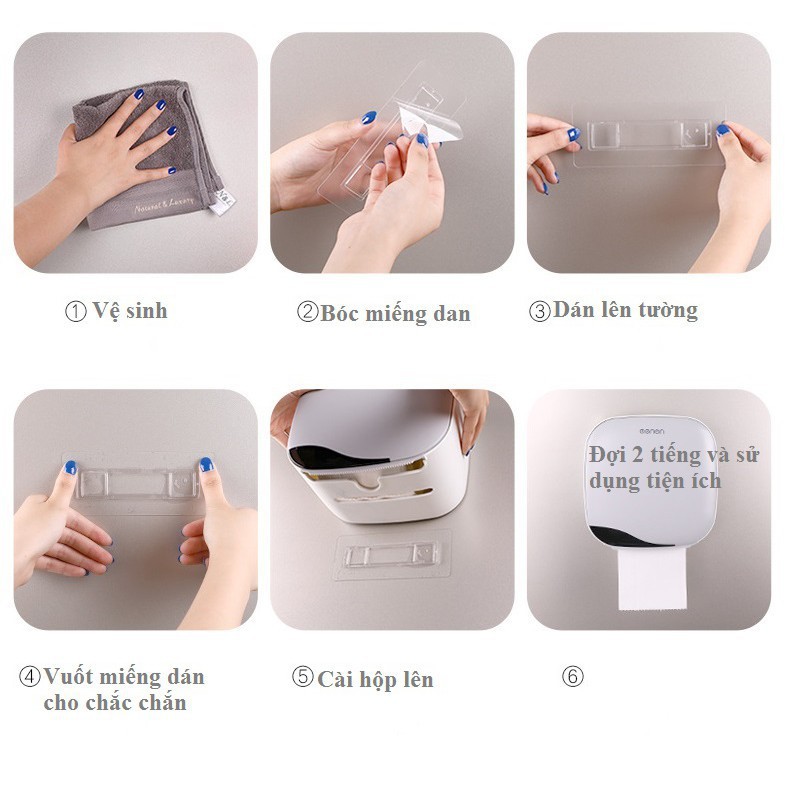 Hộp Đựng Giấy Vệ Sinh 2 Ngăn, Hộp Để Đồ Nhà Tắm Chống Nước Thông Minh Tiện Lợi