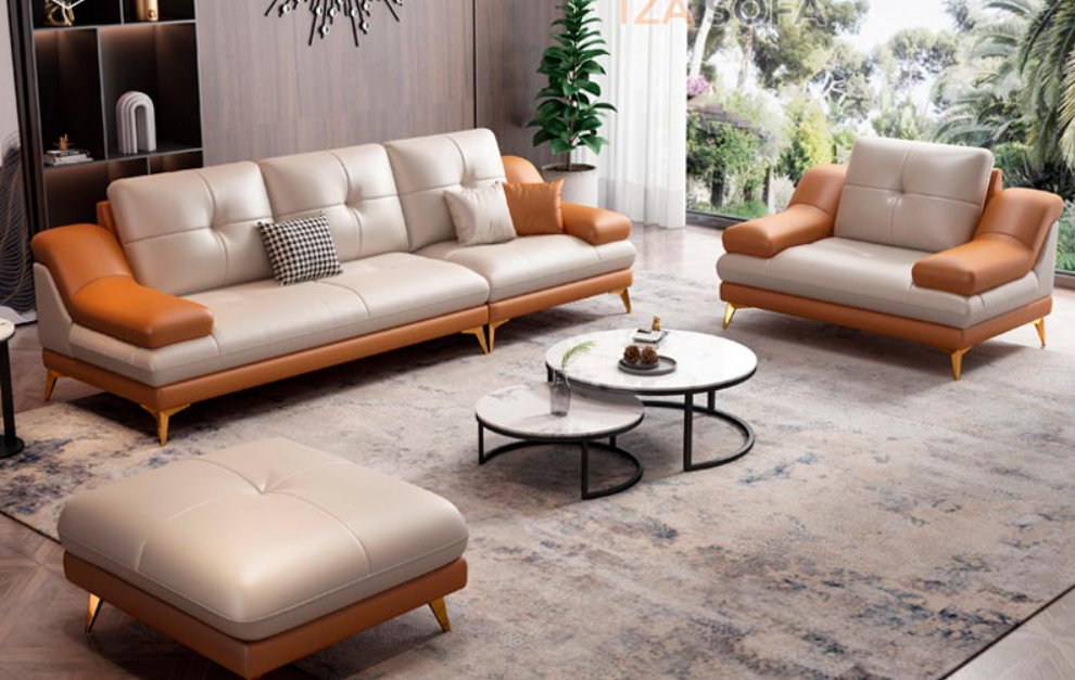 Sofa băng bọc da cao cấp BMSF36 Tundo Kích thước 2m4 x 90cm