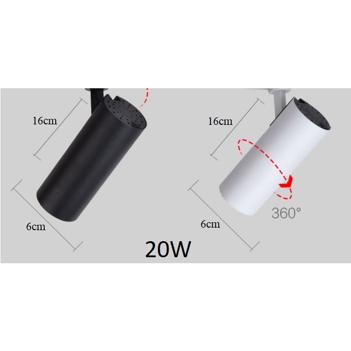 Đèn Rọi Ống Bơ 10W/20W Ốp Trần/Ốp Tường, Đèn Soi Tranh Chất Lượng Cao, Đèn Shop Thời Trang Hàng Chính Hãng