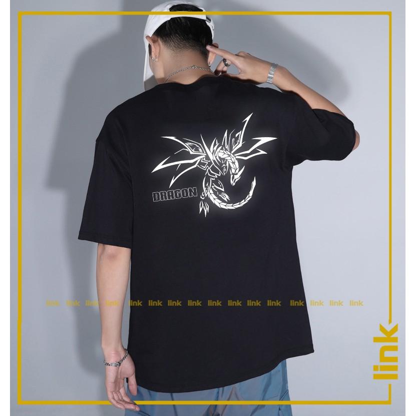 Áo phản quang bạc RỒNG - DRAGON chất unisex tay lỡ