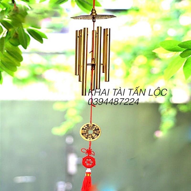 Chuông gió bát quái phong thủy 6 thanh đồng chiêu tài hoá sát
