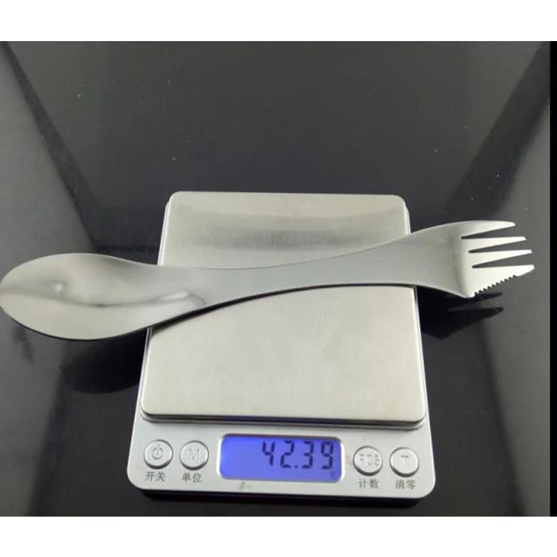 Muỗng nĩa ăn bằng thép không gỉ 3 trong 1 tiện dụng khi đi cắm trại