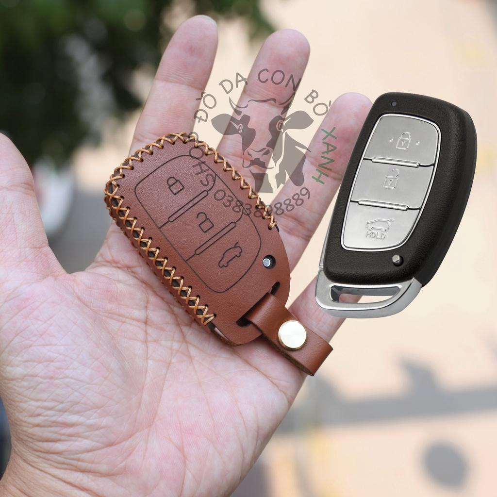 Bao da dành cho Chìa Khoá Hyundai Tucson, Elantra, Sonata Handmade Da Thật 008