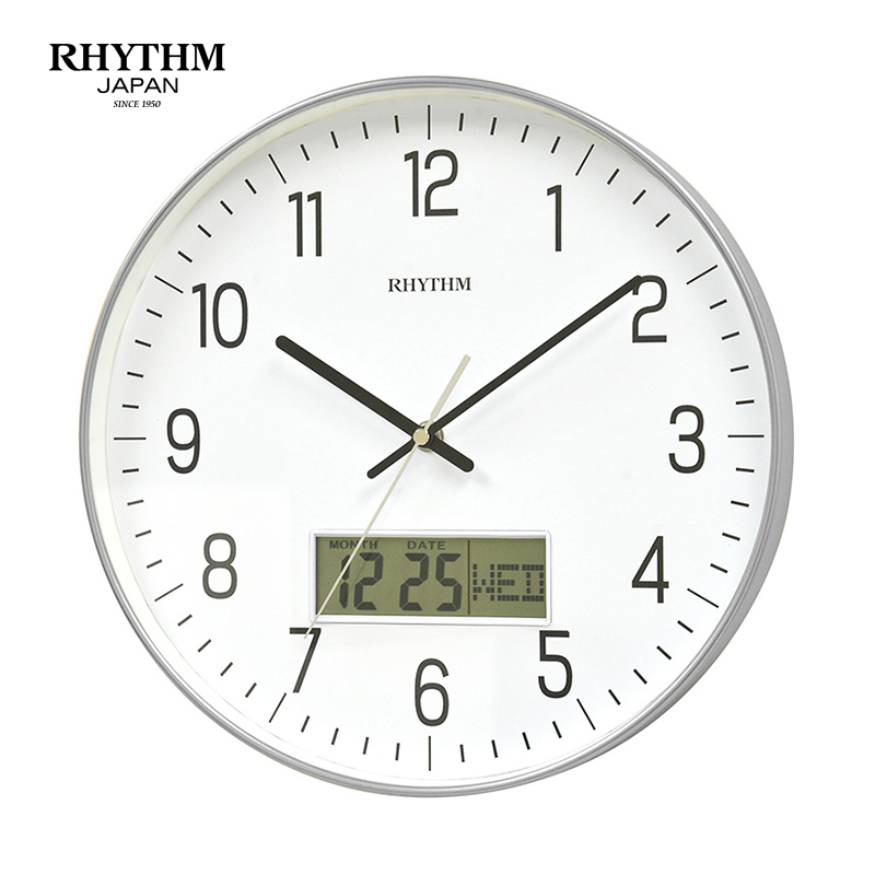 Đồng hồ treo tường Nhật Bản Rhythm CFG723NR19 Kt 30.5 x 4.5cm, 985g Vỏ nhựa. Dùng Pin.