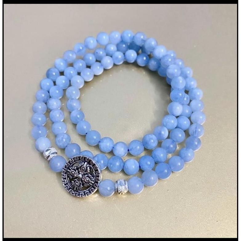 Vòng Đeo Tay Đá Aquamarine Kết Hợp Phụ Kiện Bao Đẹp