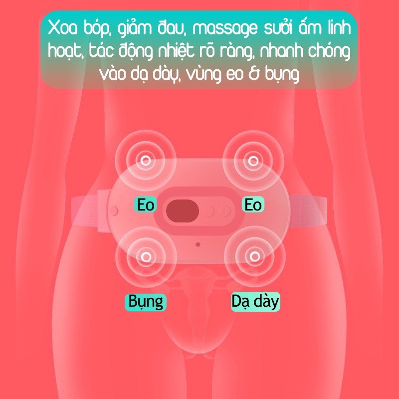 Máy Massage Làm Ấm Bụng Đai Đeo Giảm Đau Bụng Kinh Nguyệt, Điều chỉnh nhiệt độ bốn tốc độ sưởi ấm nhanh + massage rung