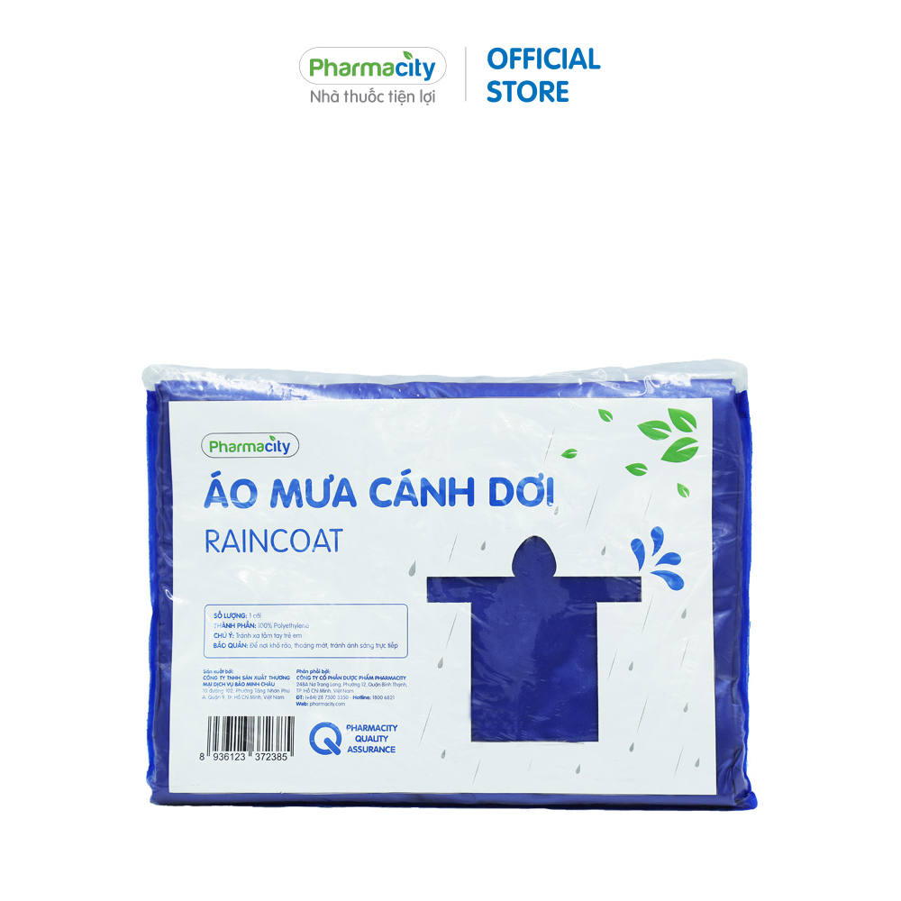 Áo mưa cánh dơi cao cấp Pharmacity - Giao màu ngẫu nhiên