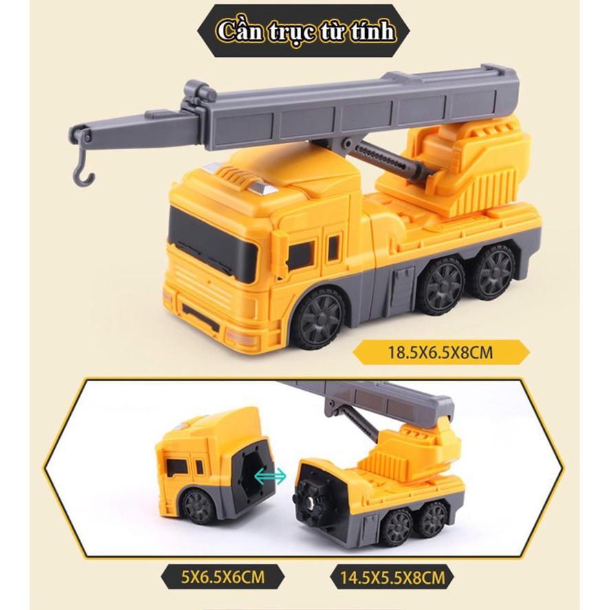 Đồ chơi 7 ô tô ghép City Engineering Magnetic - 7-car toy