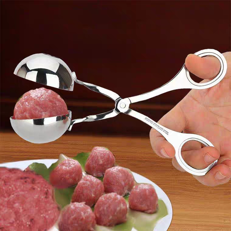 DỤNG CỤ NẶN THỊT, CÁ VIÊN INOX 304 TẶNG KÈM MIENGS LÓT NỒI RỬA BÁT SILICOL TIỆN LỢI