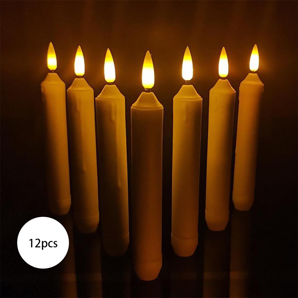 12Pcs Flameless Candles Candle Taper Candles Decorations