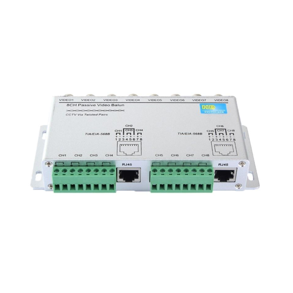 Bộ chuyển đổi cáp đồng trục sang cáp mạng lan rj45 8 kênh