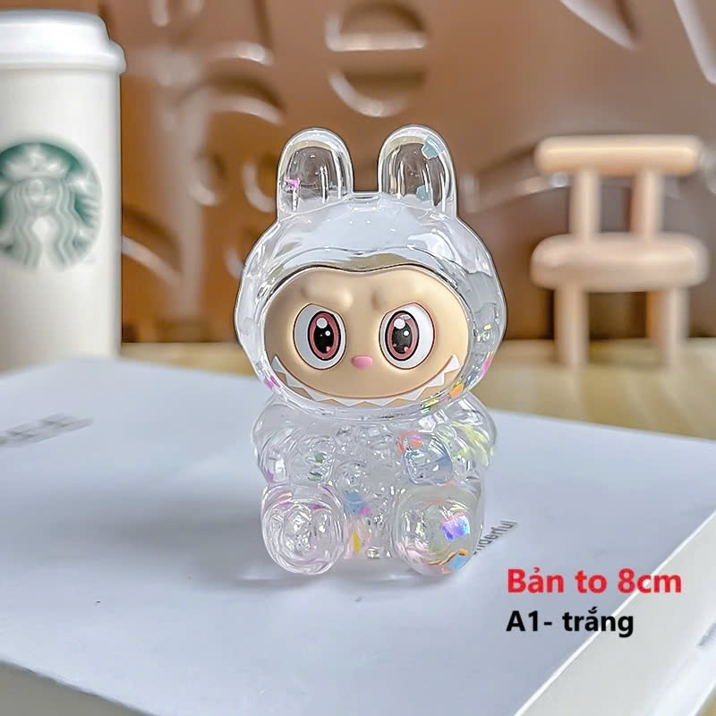 Labubu nước Khổng lồ SIZE TO 8cm mở mắt 3D dạ quang 10 màu đồ chơi mô hình nhân vật DIY trang trí decor phát sáng B208