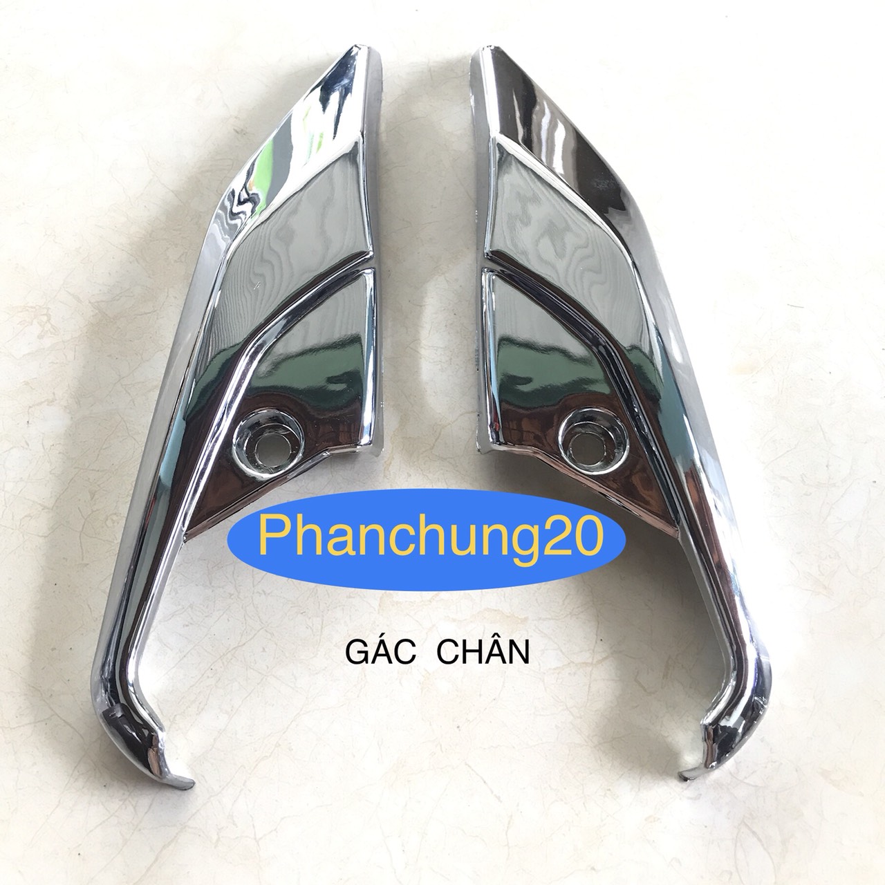 CẶP ỐP GÁC CHÂN SAU LỚN DÙNG CHO ĐỜI XE SH 2012 2013 2014 2015 2016 CROM