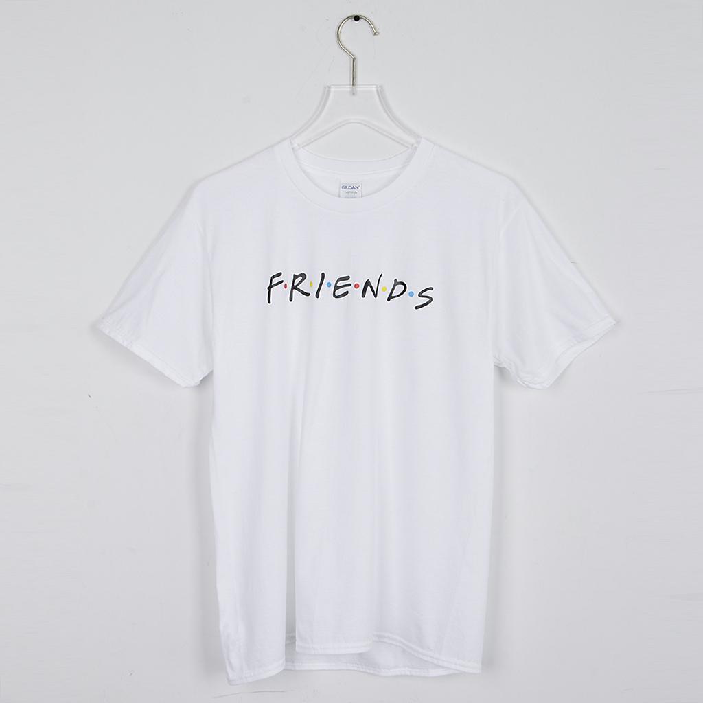 Women's Short Sleeve Round Neck T-shirt Funny Letter Printed Friends Shirt Comfy Casual Sport Tops