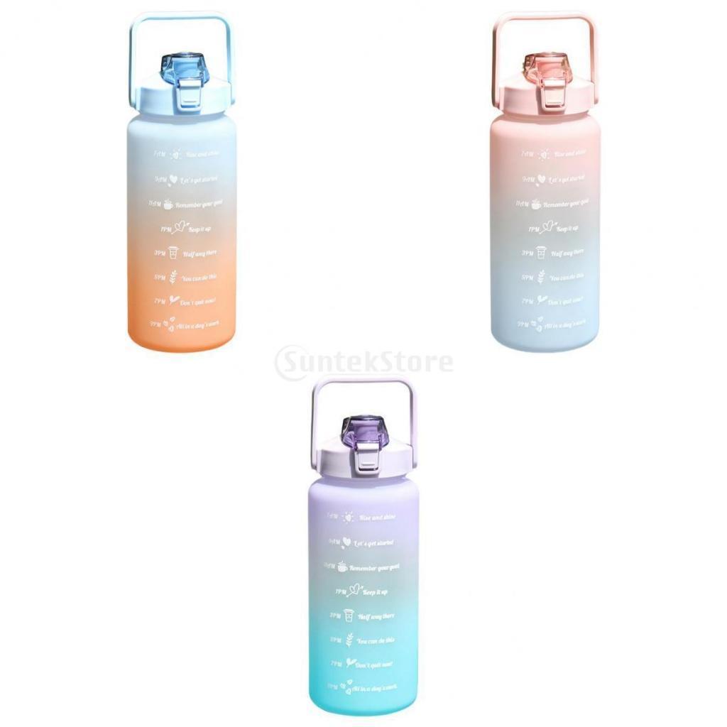 3x Water Bottle BPA Free 68oz 2000ml with Straw Large Capacity for Sport