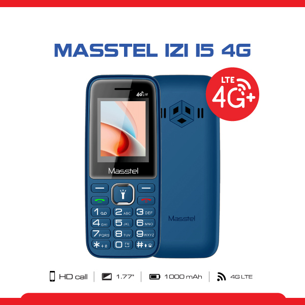 Điện thoại Masstel izi 15 4G (2 sim 2 sóng, hỗ trợ thẻ nhớ) Hàng chính hãng